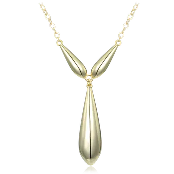 Náhrdelník Moonlit Stříbrný náhrdelník s elegantními kapkovitými prvky pozlacený