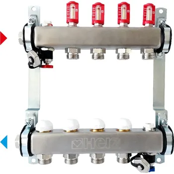 rozdělovač topení Herz Rozdělovač/sběrač nerez + přechodky zdarma Sada: 2-okruhová