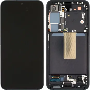 Náhradní dil pro Samsung S911 Galaxy S23 - LCD display + Dotyková deska + Přední kryt Phantom Black / Černá (Service Pack)