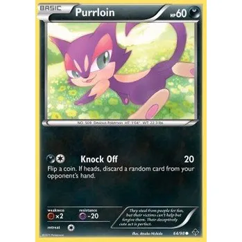 Sběratelská karetní hra Pokémon EPO 64/98 Purrloin - Emerging Powers Stav: Excellent, Verze: NORMAL