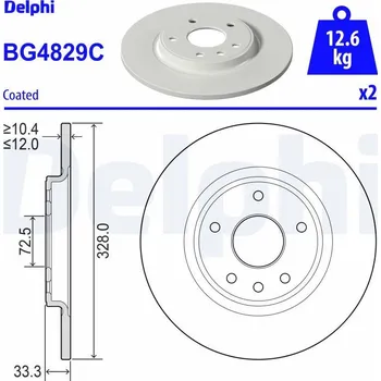 Brzdový kotouč Brzdový kotouč DELPHI BG4829C