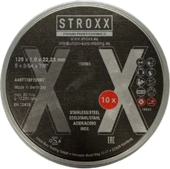 Řezný kotouč Multipack řezných kotoučů STROXX 125 x 1,0 x 22,23 mm bal.: 10 kusů