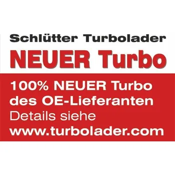 Turbodmychadlo Dmychadlo, plnění SCHLÜTTER TURBOLADER 172-07015