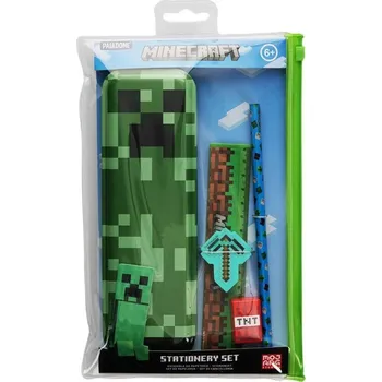 Set školních potřeb Paladone Školní set Minecraft penál, pravítko, guma