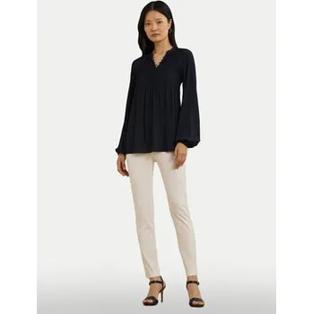 LAUREN RALPH LAUREN Kalhoty z materiálu 200631310013 Bílá Slim Fit 2