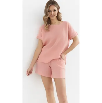 Dámské pyžamo Cana pyžamo dámské mušelin 136 - meruňková, L (Dámské pyžamo krátké)