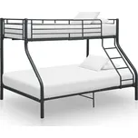 vidaXL Rám poschoďové postele černý kov 140 x 200 / 90 x 200 cm