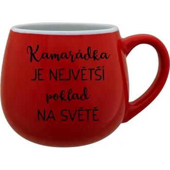 KAMARÁDKA JE NEJVĚTŠÍ POKLAD NA SVĚTĚ - červený keramický hrníček 300 ml