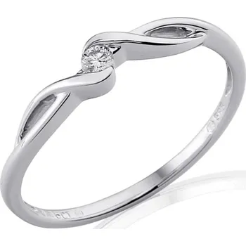 Prsten Gems, Něžný zásnubní prsten Brise, bílé zlato s briliantem, vel. 55, prům. 17.5 mm, 585-38-1-0698.1B00.0.55.HSI.000