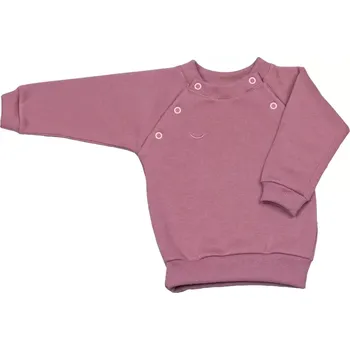 Kojenecká mikina druky z počesané teplákoviny MKcool MK2340 starorůžová 68 (Mikina kojenecká bez kapuce zip)