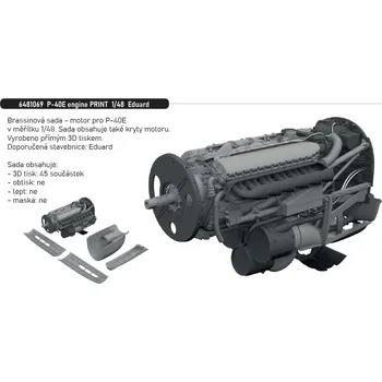 Plastikový model Eduard 1/48 P-40E engine PRINT (EDUARD)