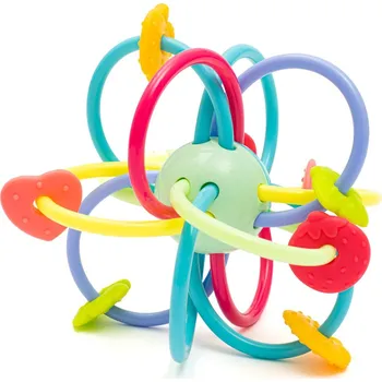 Silikonovo-plastové kousátko s chrastítkem Baby Mix