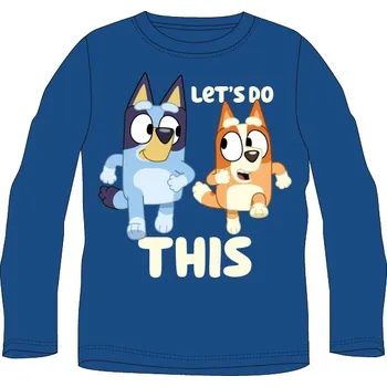 Chlapecké tričko Eplusm Chlapecké tričko BLUEY dlouhý rukáv modré Barva: Modrá, Velikost: 92