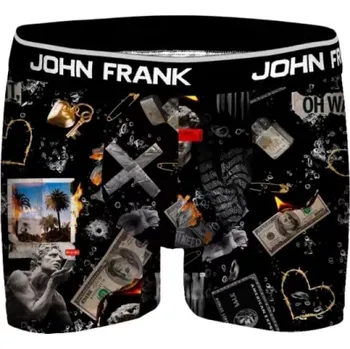 Pánské spodní prádlo JFBDMOD107 - pánské boxerky John Frank, 2XL, černá
