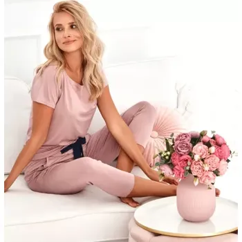 Dámské pyžamo 2689/2 - dámské pyžamo capri Taro, S, dusty rose