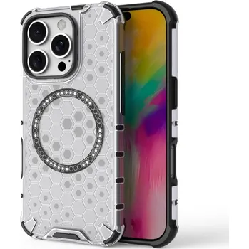 Pouzdro na mobilní telefon Kryt na iPhone 16 Pro odolný Honeycomb s podporou Magsafe čirý
