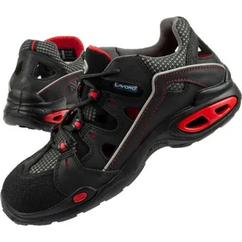 Dámské sandále Dámské černo-červené bezpečnostní sandály Lavoro, černá s červenou 38 i10_P70935_1:558_2:34_