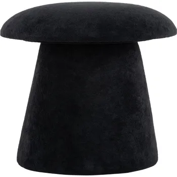 Taburet Present time Černý sametový taburet Froom 39,5 cm