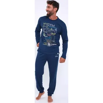 Pánské pyžamo 390073 - pánské pyžamo Muydemi, XL, modrá