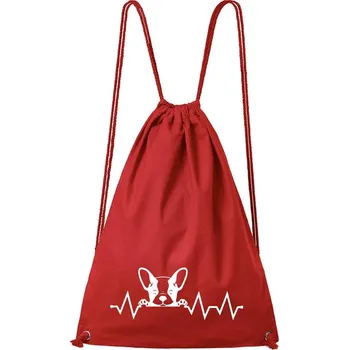 DOBRÝ TRIKO Bavlněný batoh Tep buldočka Barva: Červená