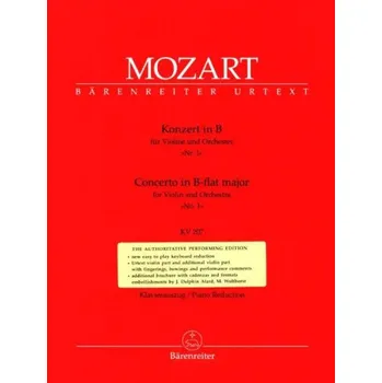 W.A. Mozart: Violin Concerto No.1 in B-flat major K.207 (noty na housle, klavír)