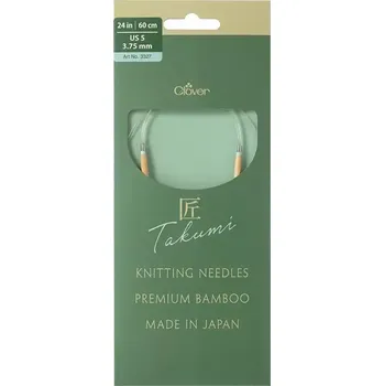 Jehlice Clover kruhové otočné fixní jehlice Pro Takumi 60cm 3,75mm (Clover Circular knitting needles PRO Takumi)