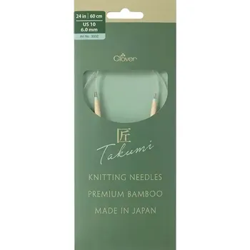 Jehlice Clover kruhové otočné fixní jehlice Pro Takumi 60cm 6mm (Clover Circular knitting needles PRO Takumi)