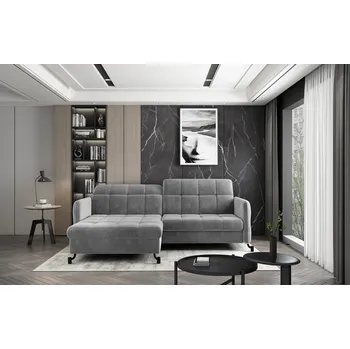 Sedací souprava Rozkládací rohová sedačka LORETTO šedá