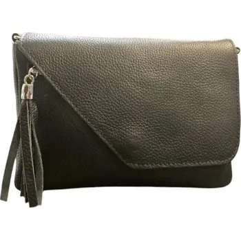 Vera Pelle dámská kožená crossbody kabelka černá 1514 D37 svetle bezova