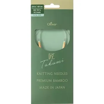 Jehlice Clover kruhové otočné fixní jehlice Pro Takumi 60cm 6,5mm (Clover Circular knitting needles PRO Takumi)