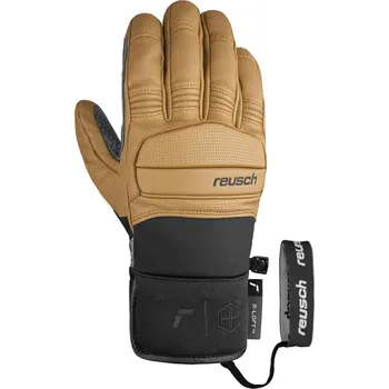 Reusch Lyžařské rukavice Henrik Kristoffersen 2024/2025 camel / black 7,5 Unisex, Pánské