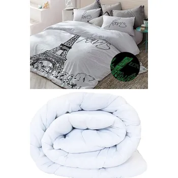 Povlečení Set-Přikrývka Komfort Peach 140x200 cm + Bavlněné povlečení Den v Paříži, noc v Londýně