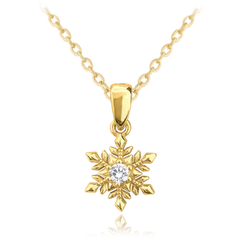 Náhrdelník Moonlit Romantický náhrdelník ve tvaru vločky se zirkonem, pozlacený