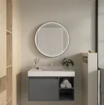 Erga Charlotte, kulaté LED zrcadlo 70cm, černý kovový rám, 1610 lm, 6500K, přední boční osvětlení, ERG-V01-204-7070-BK