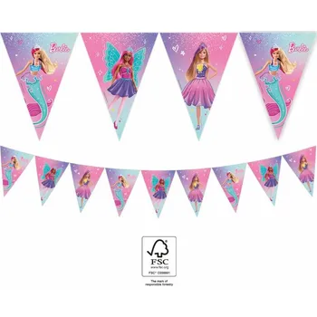 Party dekorace Barbie vlajky papírové 9 ks p94569