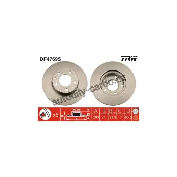 Brzdový kotouč Brzdový kotouč TRW DF4769S - FIAT DUCATO 06-