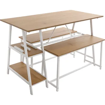 Jídelní set Jídelní set 1+2, dub/bílá, ZAFAR