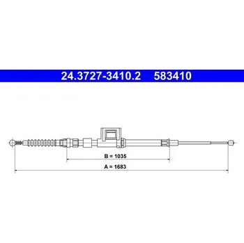 Lanko parkovací brzdy Tažné lanko, parkovací brzda ATE 24.3727-3410.2