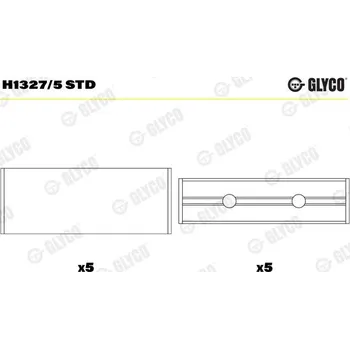 Kliková hřídel Hlavní ložiska klikového hřídele GLYCO H1327/5 STD