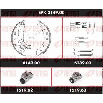 Brzdový buben Souprava brzd, bubnová brzda REMSA SPK 3149.00