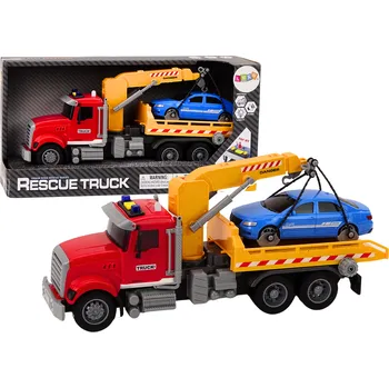 autíčko Mamido Červená odtahová nákladní auto se světly, zvuky a jeřábem