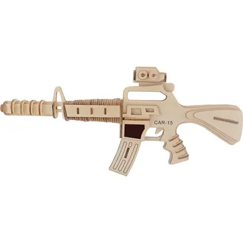 3D puzzle Woodcraft construction kit Woodcraft Dřevěné 3D puzzle Samopal carabine 15