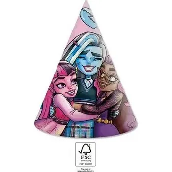 Party dekorace Monster High čepičky papírové 6 ks p95711