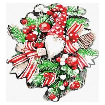 Set školních potřeb Malowanie po numerach - Świąteczny wieniec 30x30cm