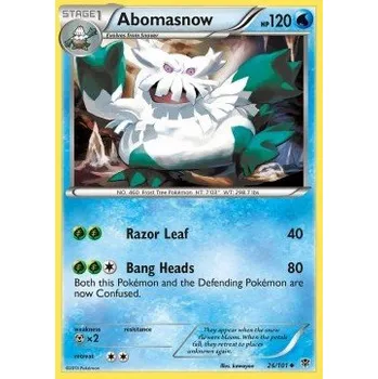 Sběratelská karetní hra Pokémon PLB 026/101 Abomasnow - Plasma Blast Stav: Excellent, Verze: NORMAL
