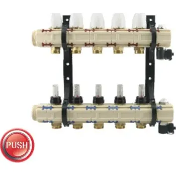 rozdělovač topení Herz Rozdělovač/sběrač -mosazný závit G3/4 Eurokonus Sada: 2-okruhová