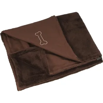 Pelíšek pro psa O'LALA PETS DEKA HNĚDÁ KOST Rozměr: 100X77 CM