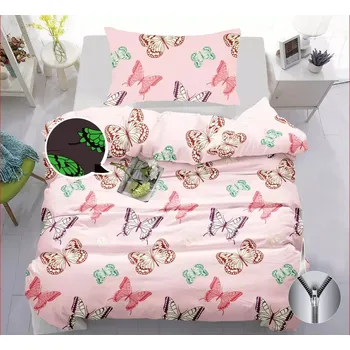 Povlečení TOTÁLNÍ MASAKR CEN ! BAVLNĚNÉ POVLEČENÍ SVÍTÍCÍ - MOTÝLCI 140x200/70x90