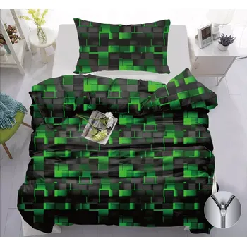 Povlečení NOVINKA 2025 ! EXKLUZIVNÍ BAVLNĚNÉ POVLEČENÍ s 3D EFEKTEM - KOSTIČKY ZELENÉ 140x200/70x90cm