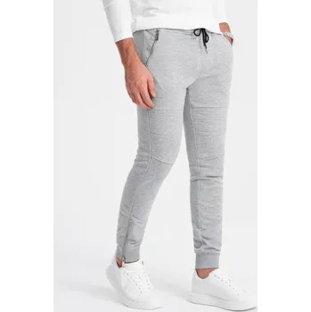 Pánské tepláky jogger - šedý melír V2